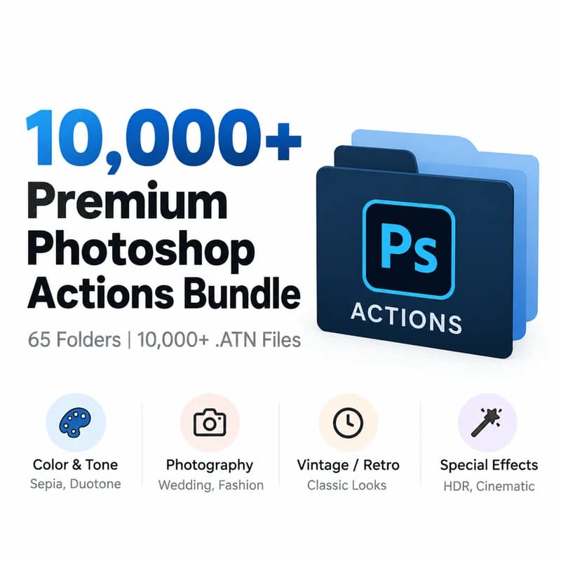 10,000+ Premium Photoshop Actions Bundle Free Download